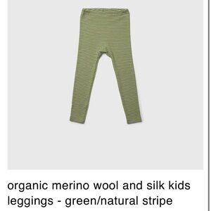 Wool and silk Green Striped Kids Leggings